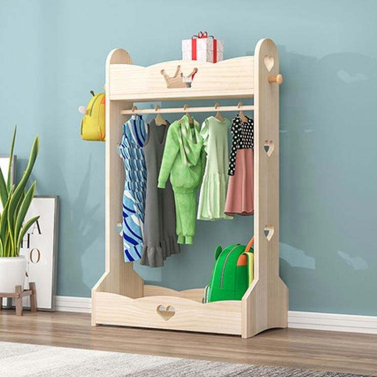 Wood Kids Store Dress-up Center Toddler Costume Closet Open Hanging Armoire Closet Storage Closet for Kids