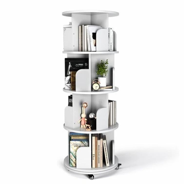 Wholesale Round Space Saving Corner Revolving Spinning Bookcase Rotating  bookshelf