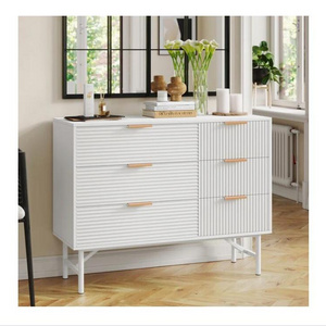 White Dresser for Bedroom, 6 Drawer Double Dresser with Deep Drawers and Metal Handles, Wood Dressers