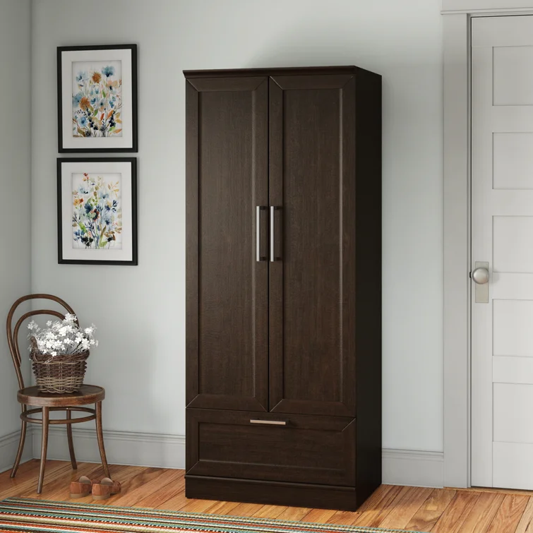 Modern Simple Minimalist Simple Silhouette Low-Key Design Meet Multiple Storage Needs Two Door Wooden Wardrobe