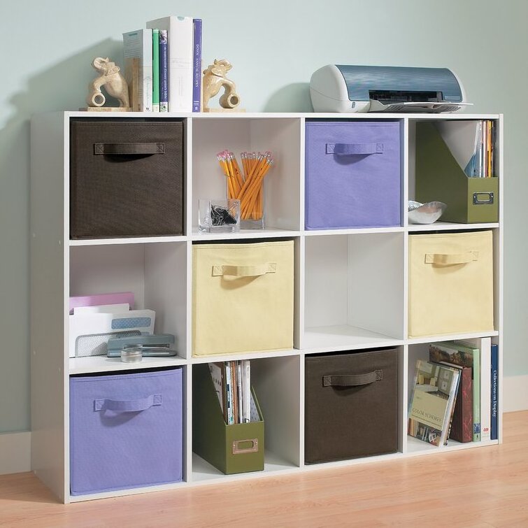 Cube bookcase with fabric storage bins,storage display shelves cube bookshelves for living room Freestanding Decorative Storage