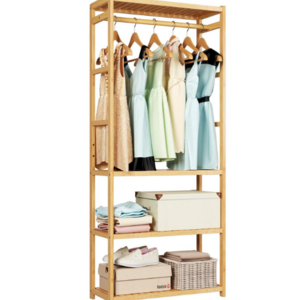 Garment Rack Clothing rack, Heavy Duty Coat Hanging Rack with 3 Tier Storage Shelves,modern coat rack wood entryway