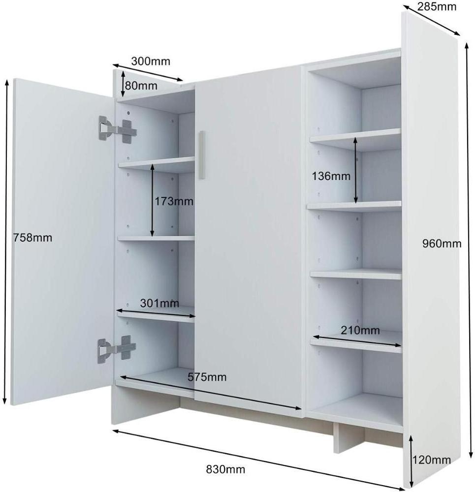 New Wood Shoe Cabinet Modern Home Living Room Furniture Shoe Rack Unit Organizer White