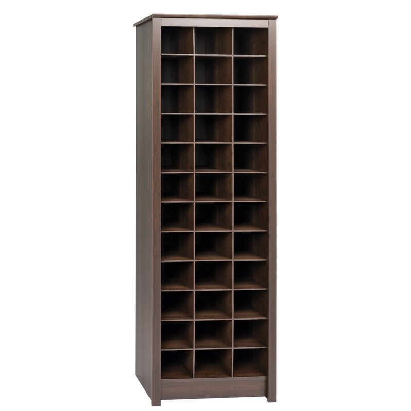 Free Standing Tall Hallway Bedroom Bathroom 36 pair Shoe Rack Louvered Doors Cabinet