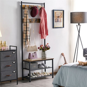 kitchen furniture hall tree with shoes storage  brings organization and clean-lined, industrial style wooden coat rack