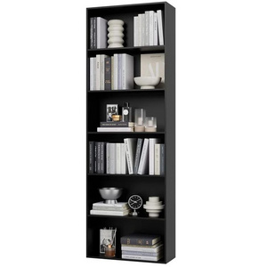 Modern Simplicity Space-saving Home Office Versatile 6 Layer Freestanding Display Storage Rack Solid Wood Book Shelf Bookcase