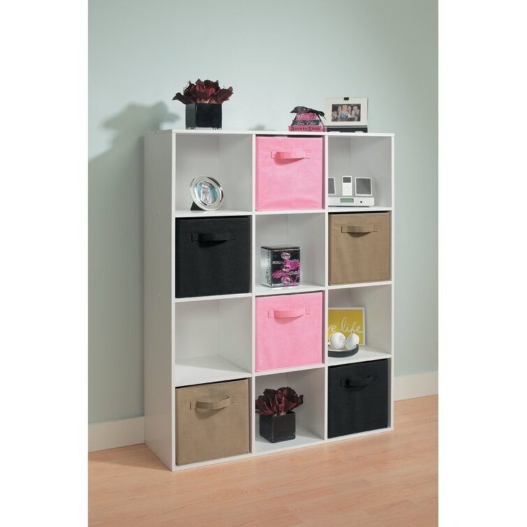 Cube bookcase with fabric storage bins,storage display shelves cube bookshelves for living room Freestanding Decorative Storage