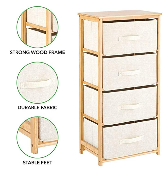 Dresser for Bedroom with 4 Drawers Fabric Storage Dresser with Removable Drawers Organizer Unit Chest of Drawers