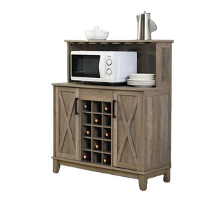 Wine storage Bar cabinet locking liquor cabinet, Coffee Bar Cabinet with Glass Holder, Small Sideboard and Buffet Cabinet