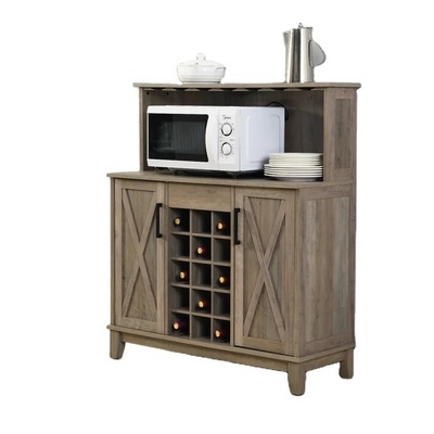 Wine storage Bar cabinet locking liquor cabinet, Coffee Bar Cabinet with Glass Holder, Small Sideboard and Buffet Cabinet