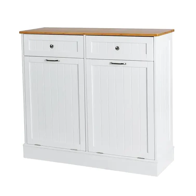 smart trash can Ample Space & Hidden Design Tilt out style wooden kitchen trash cabinet