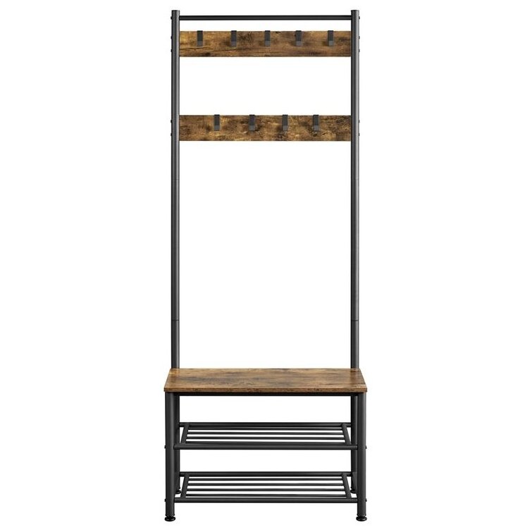 kitchen furniture hall tree with shoes storage  brings organization and clean-lined, industrial style wooden coat rack