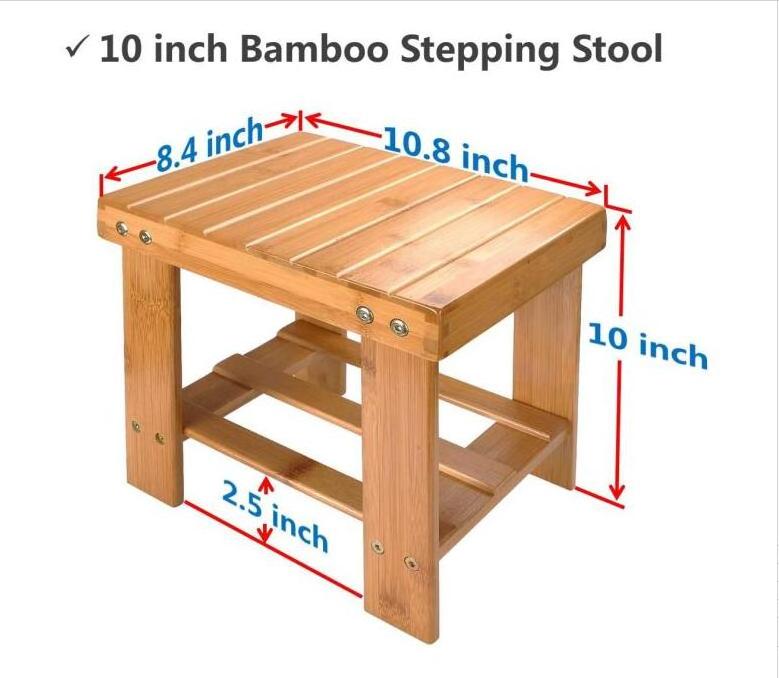 Bamboo Step Stool bathroom Foot Stool for Mudroom Foyer Entryway Shoe Bench