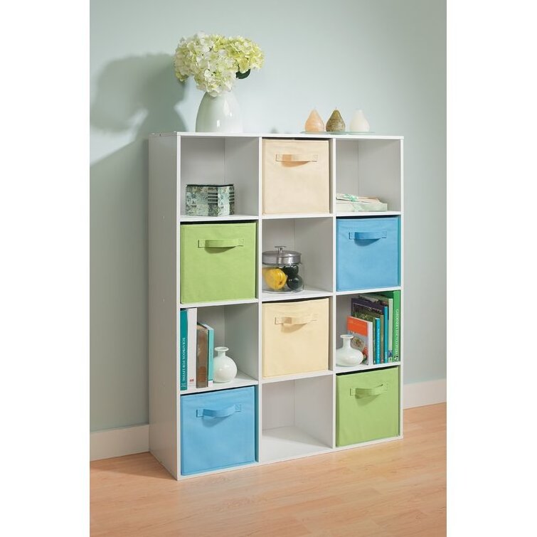 Cube bookcase with fabric storage bins,storage display shelves cube bookshelves for living room Freestanding Decorative Storage