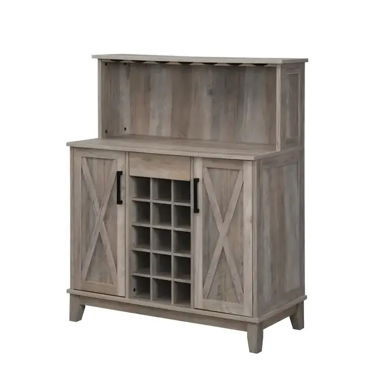 Wine storage Bar cabinet locking liquor cabinet, Coffee Bar Cabinet with Glass Holder, Small Sideboard and Buffet Cabinet