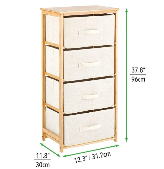 Dresser for Bedroom with 4 Drawers Fabric Storage Dresser with Removable Drawers Organizer Unit Chest of Drawers