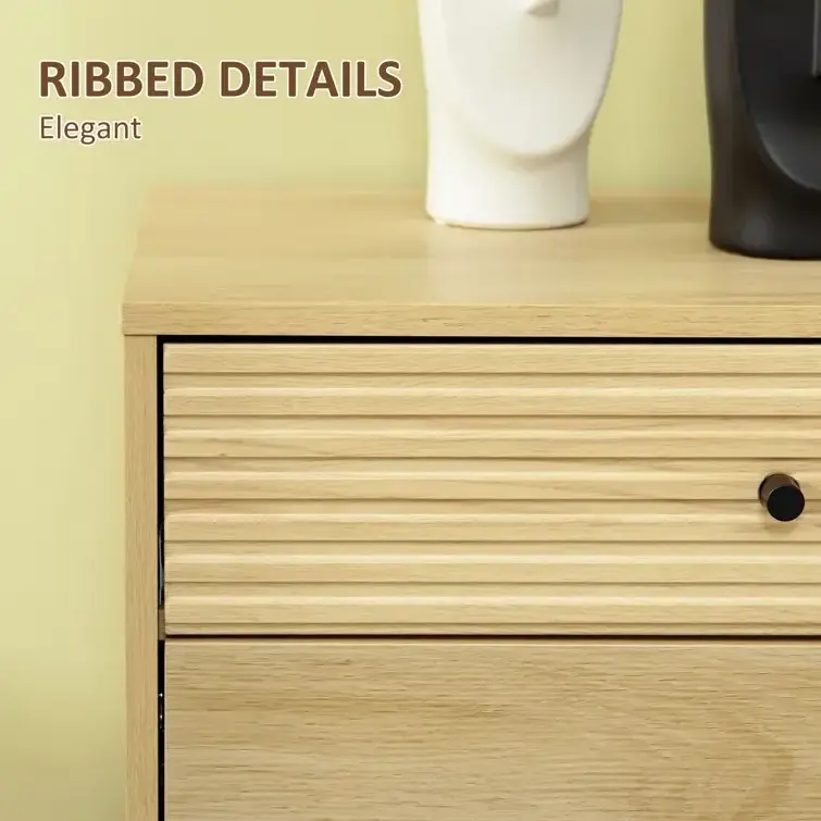 47.24'' Sideboard crafted from engineered wood in a neutral hue and a rectangular silhouette kitchen storage cabinet