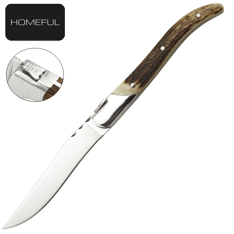 New collection stainless steel 4.5 inch sharp edge steak meat knife with bone material forged handle