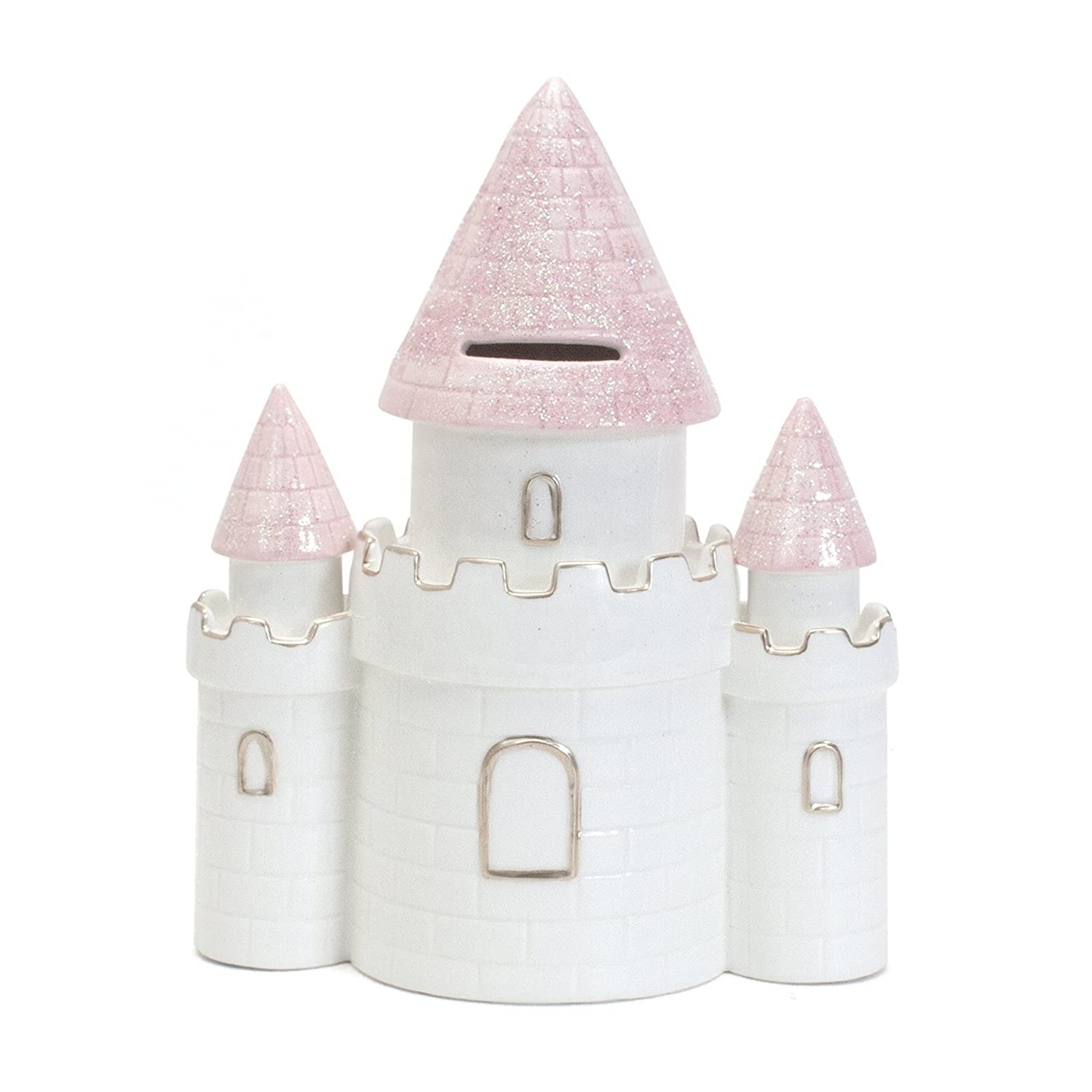 Ceramic Princess Castle Piggy Bank for Girls Large-Capacity Piggy Bank Savings Jar Cute Retro Home Decor Gift Rubber Piggy Bank