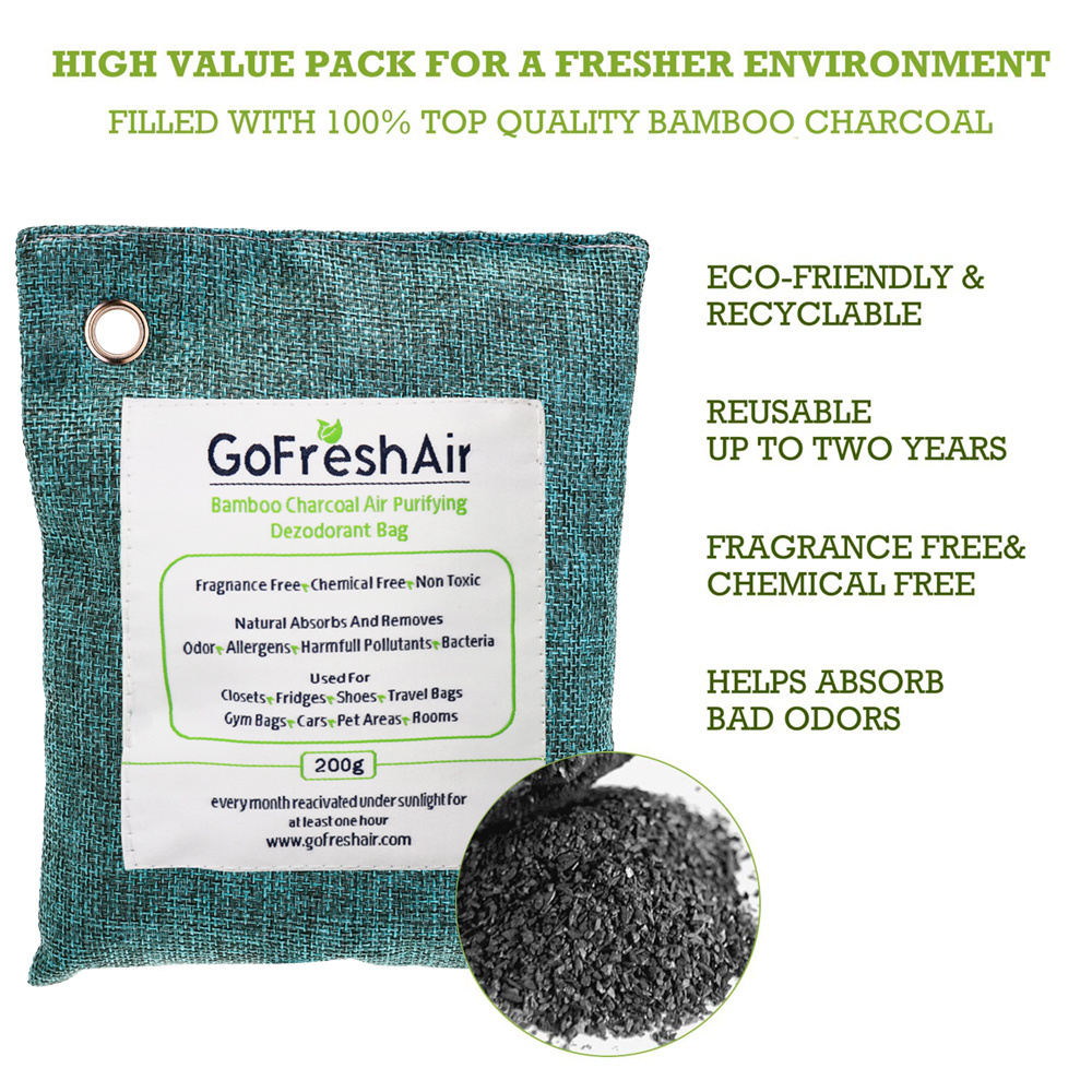 Air Purifier Bags - Activated Charcoal Bags Odor Eliminator for House, Shoe Deodorizer