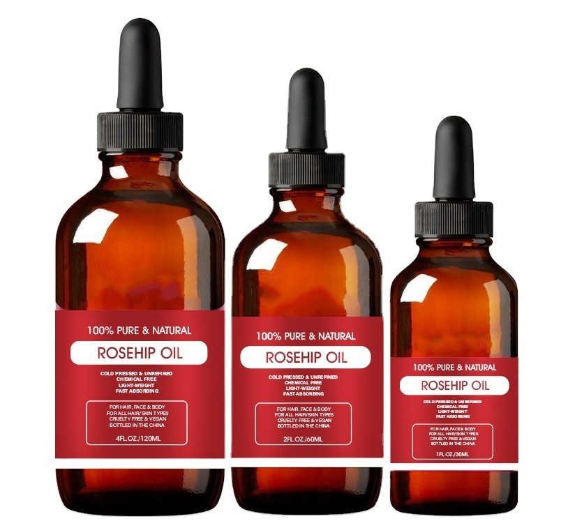 2024 100% Pure Organic Rosehip Oil for Gua Sha Massage & Essential Face Oil with private label OEM/ODM Carrier Oil