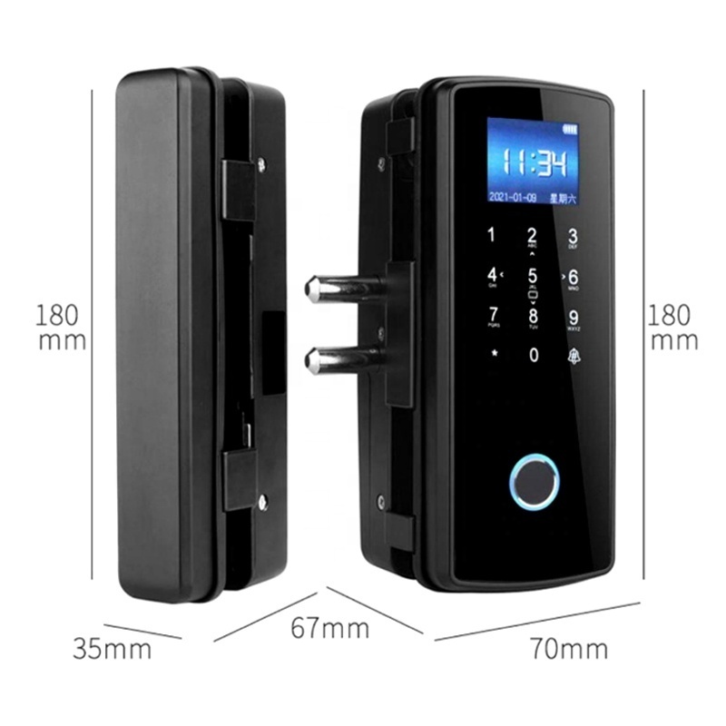 Office Glass Door Lock Fingerprint Home Safety Gate Digital Glass Sliding  Door Smart Lock