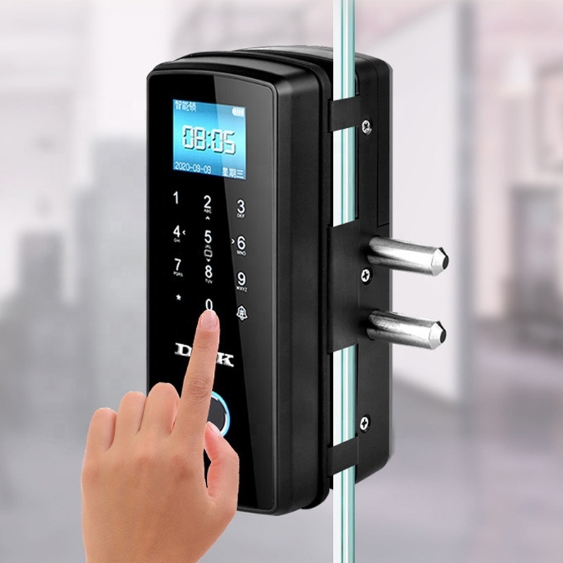 Office Glass Door Lock Fingerprint Home Safety Gate Digital Glass Sliding  Door Smart Lock