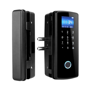 Office Glass Door Lock Fingerprint Home Safety Gate Digital Glass Sliding  Door Smart Lock