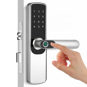 ttlock smart access control room door lock tuya electronic fingerprint handle password card key APP smart lock