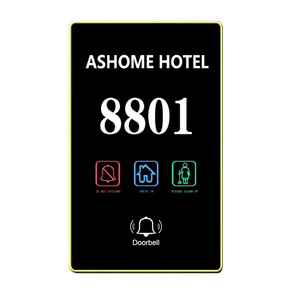 Custom hotel luminous sign LED light room number doorplate with DND clean electronic switch hotel doorbell