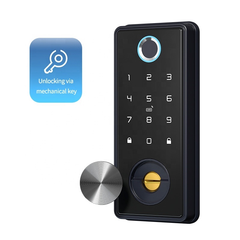 electronic fingerprint keypad deadbolt door knob combo electric lock home smart deadbolt lock