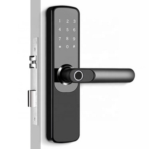 Smart Home Tuya wifi smart door lock wireless electronic Biometric Fingerprint Handle Door Lock with Tuya smart life APP