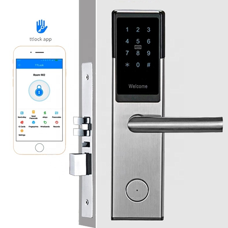 smart hotel manage system rfid door lock stainless steel airbnb wireless temporary password tthotel smart locks