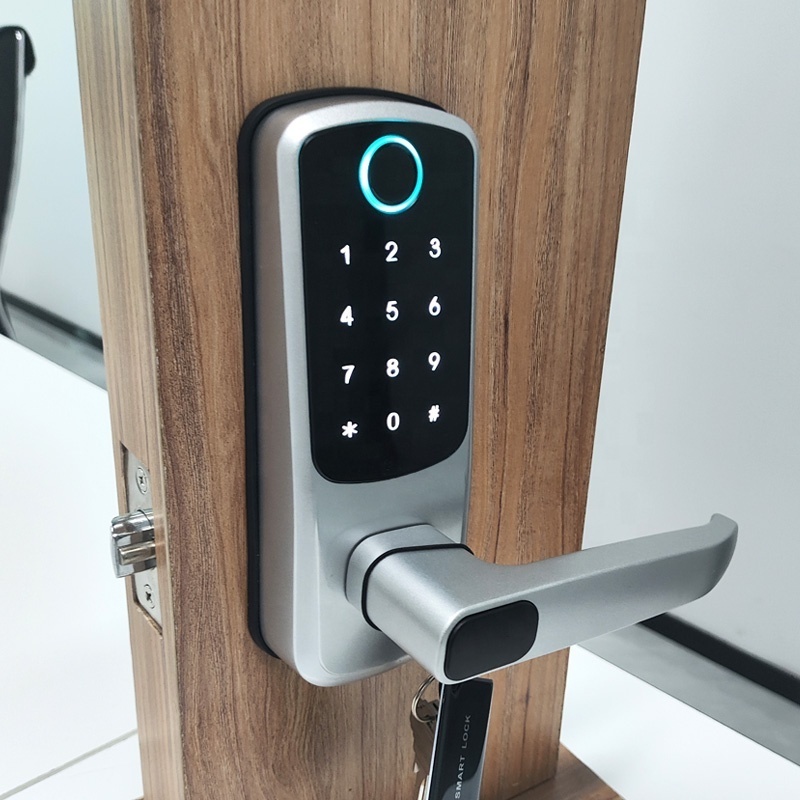 office digital password ttlock smart locks fingerprint wooden door usa smart home fingerprint smart latch lock