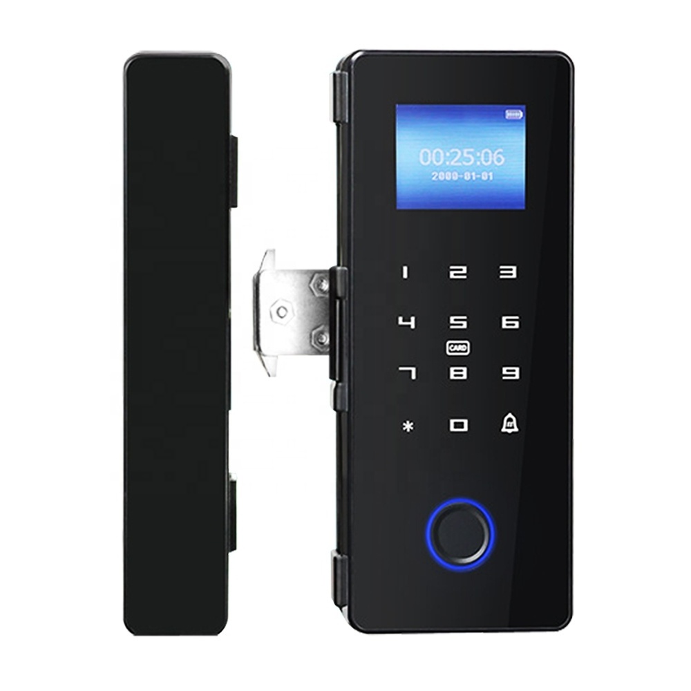 smart office glass door lock security fingerprint digital card app display screen glass door locks