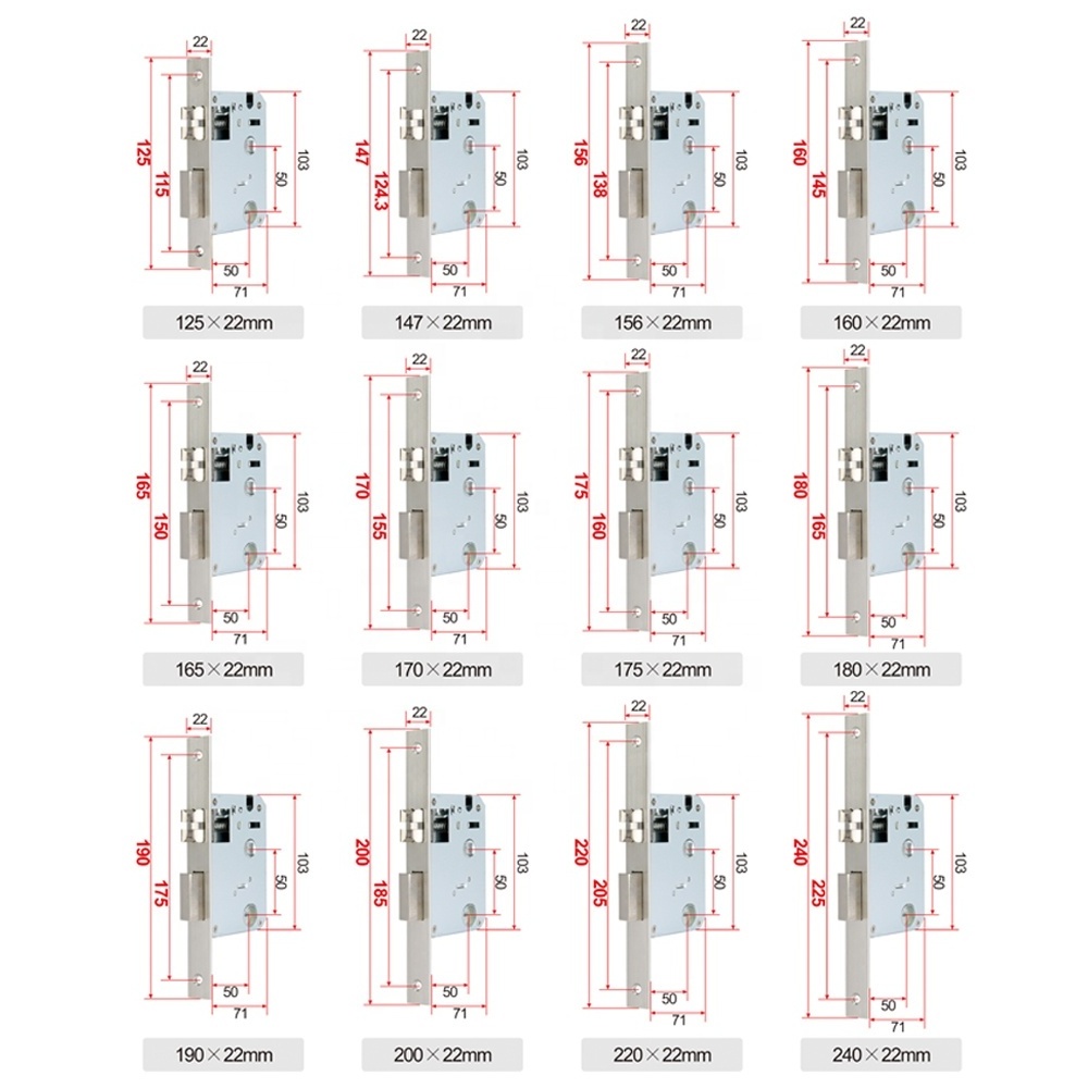 stainless steel mortise wooden door lock 5050 Open quickly door custom mortise lock set