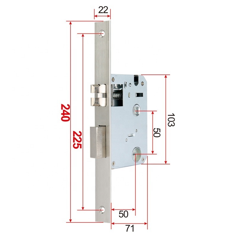 stainless steel mortise wooden door lock 5050 Open quickly door custom mortise lock set