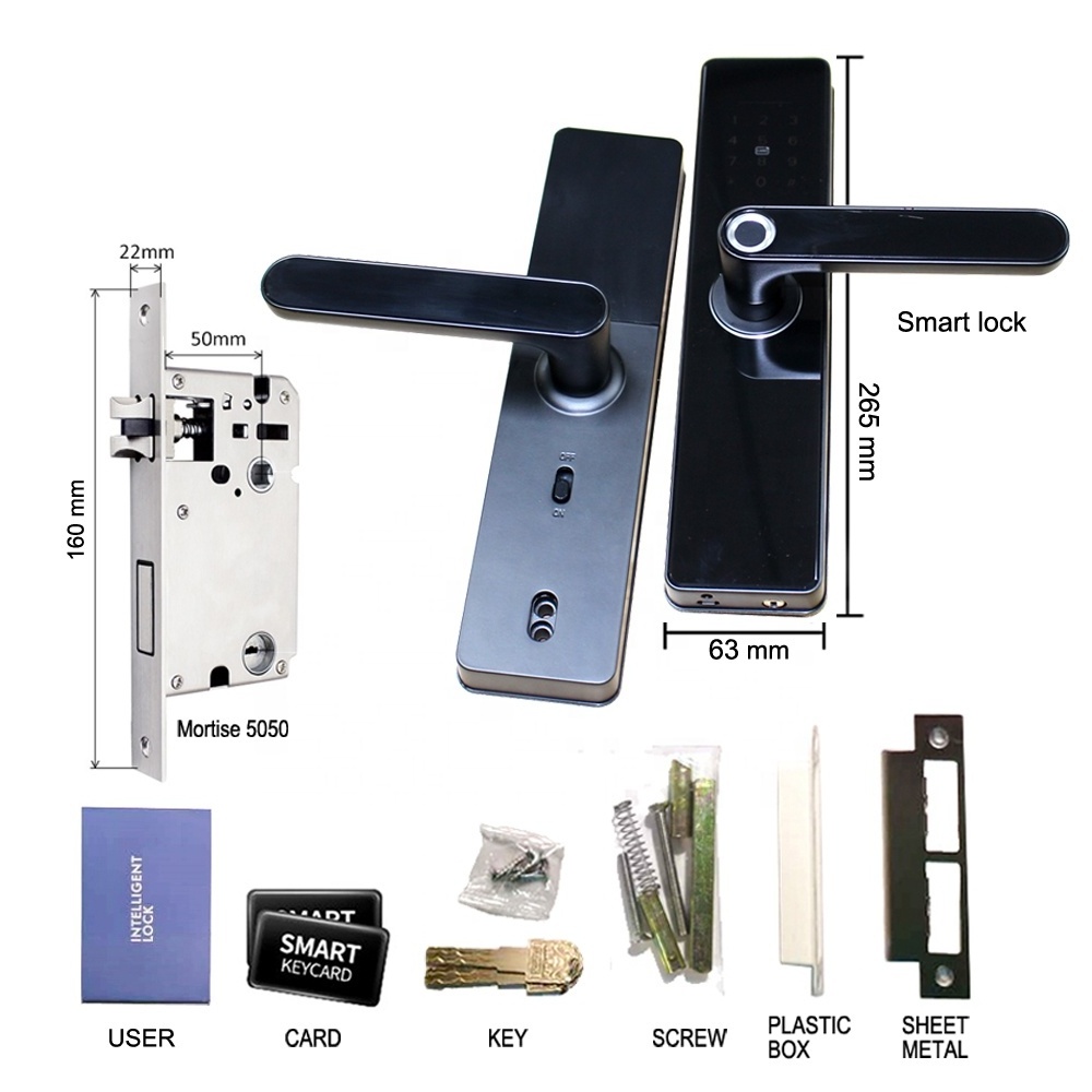 High Security Anti Theft smart door lock tuya wifi biometric Intelligent ttlock electronic fingerprint smart locks