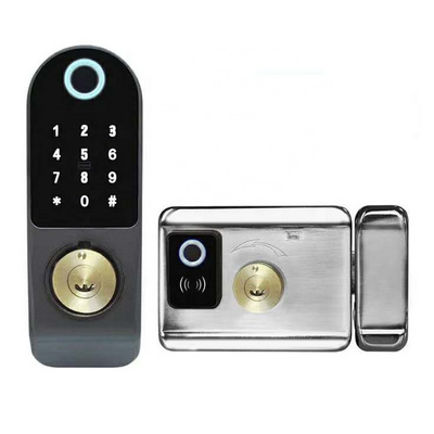 Smart door handle lock electronic cylindrical knob lock combination keypad deadbolt lock