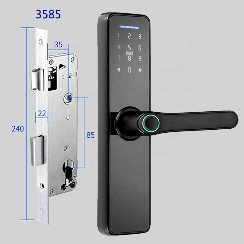 Outdoor smart mortise door lock digital password security biometric fingerprint door mortise lock