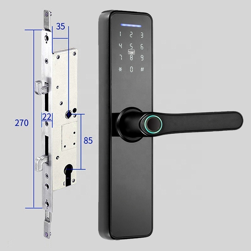 Outdoor smart mortise door lock digital password security biometric fingerprint door mortise lock