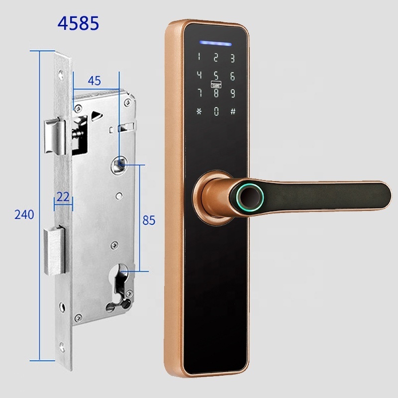 Outdoor smart mortise door lock digital password security biometric fingerprint door mortise lock