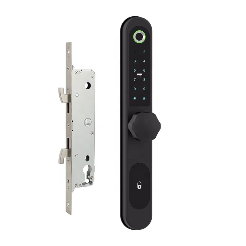 smart home sliding door lock for aluminum doors fingerprint password card sliding door hook lock