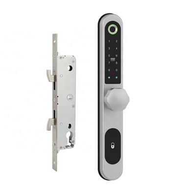 smart home sliding door lock for aluminum doors fingerprint password card sliding door hook lock