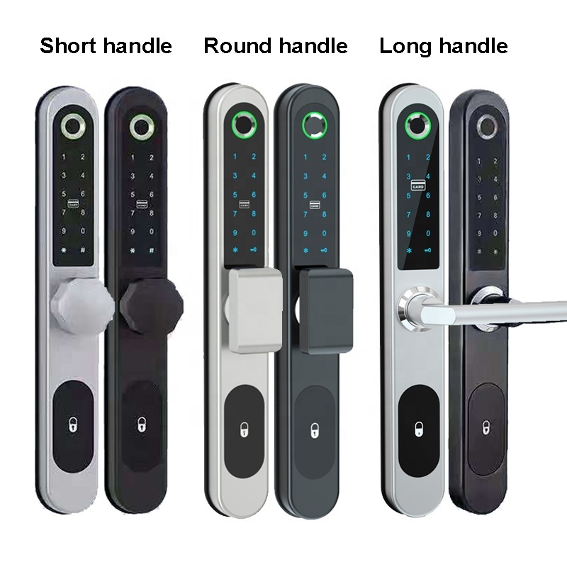 smart home sliding door lock for aluminum doors fingerprint password card sliding door hook lock