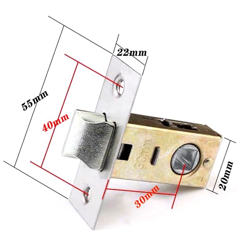 Aluminum alloy wooden pvc door lock bolt latch 30 mm 35 mm lever single Cylinder deadbolt