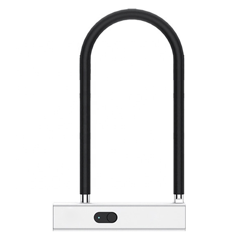 Hot Sale Smart fingerprint glass door lock electronic hook padlock USB Charge U Shape Lock Bicycle Bike Lock