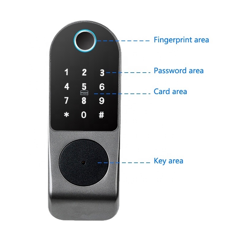 Wrought Iron Gate Double Sided Fingerprint Smart Lock Electronic Keyless Deadbolt Smart Lock