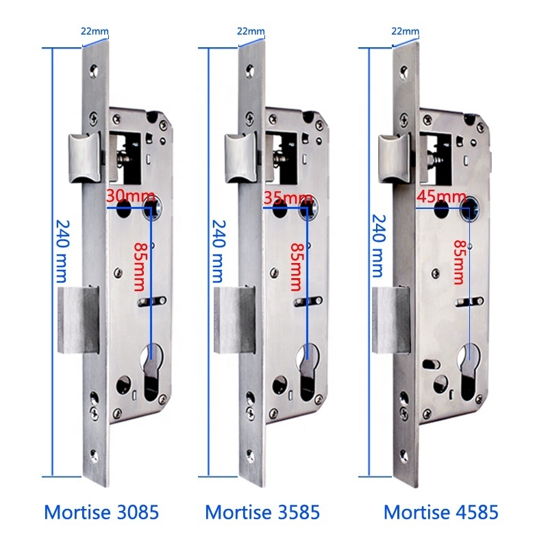 stainless steel high quality mortise door lock set 3585  best custom 4585 mortise locks