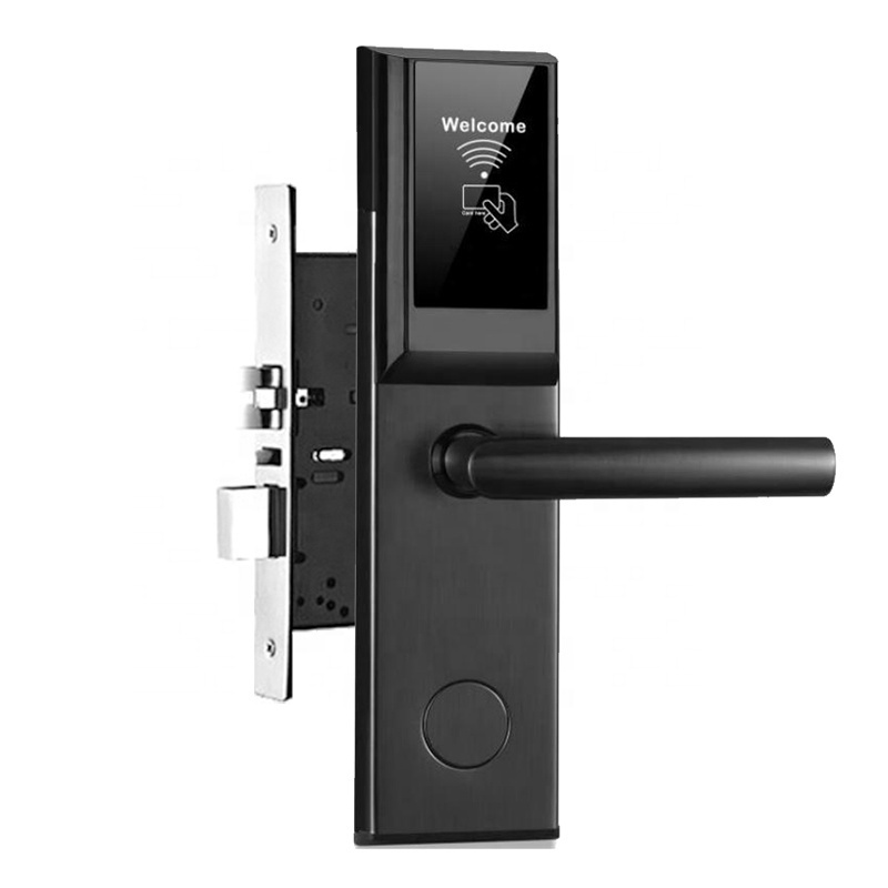 gold hotel door lock with management software system wireless safety smart card stainless steel hotel lock